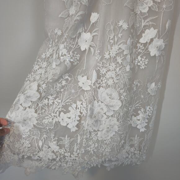 Anne Barge Unforgettable Halter Embroidered Lace Midi Dress Sz Small - Picture 7 of 16